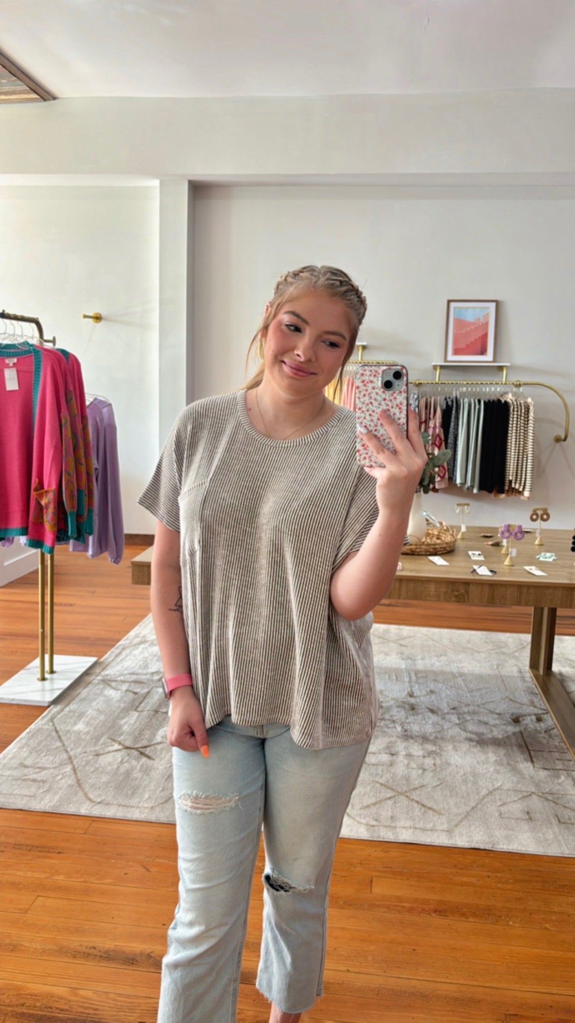 Moments That Make You Short Sleeve Ribbed Top Mocha