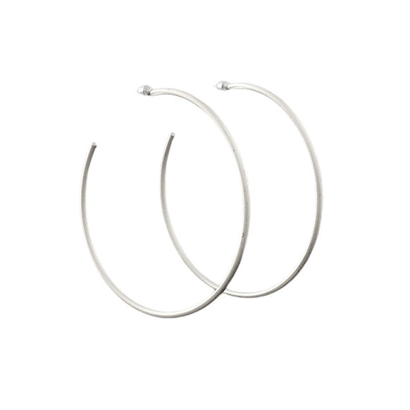 Matte Silver Hoops