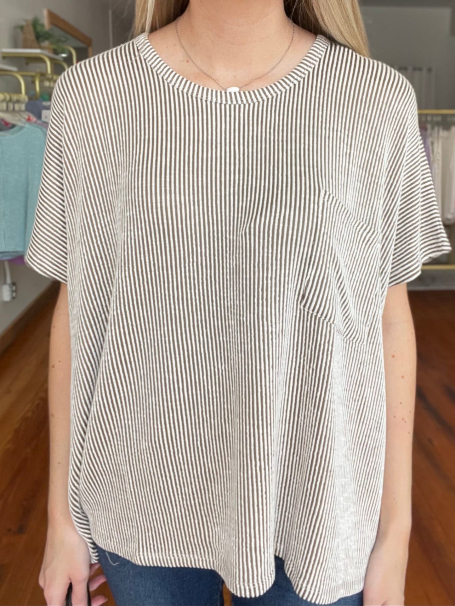 Moments That Make You Short Sleeve Ribbed Top Mocha