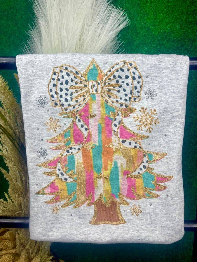 Colorful Christmas Tree with Bow