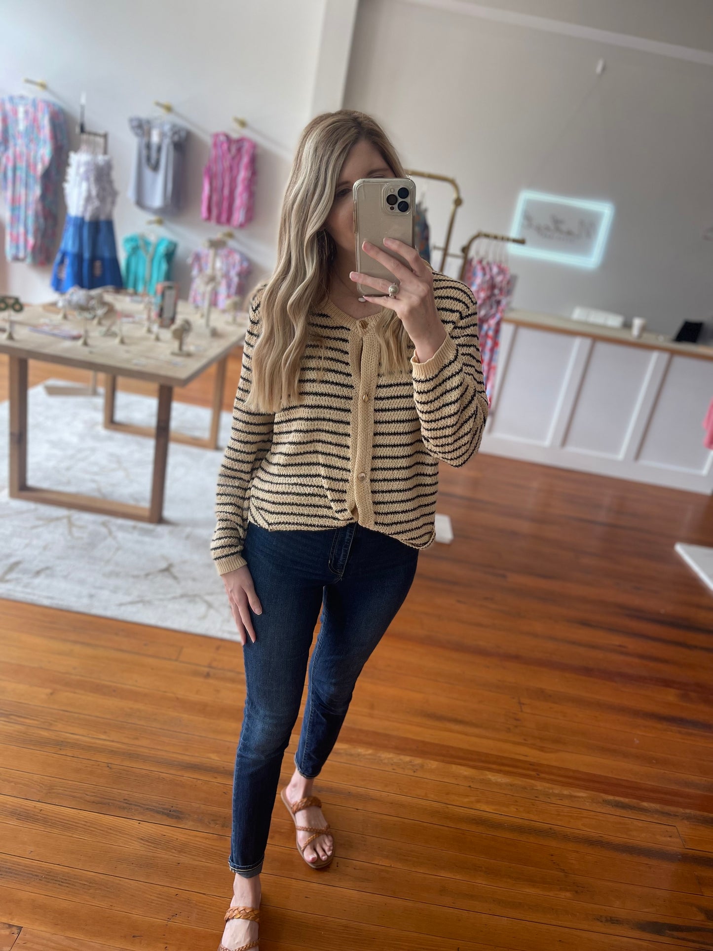 Frigid Temps Striped Cardigan for Stylish and Cozy Winter Fashion