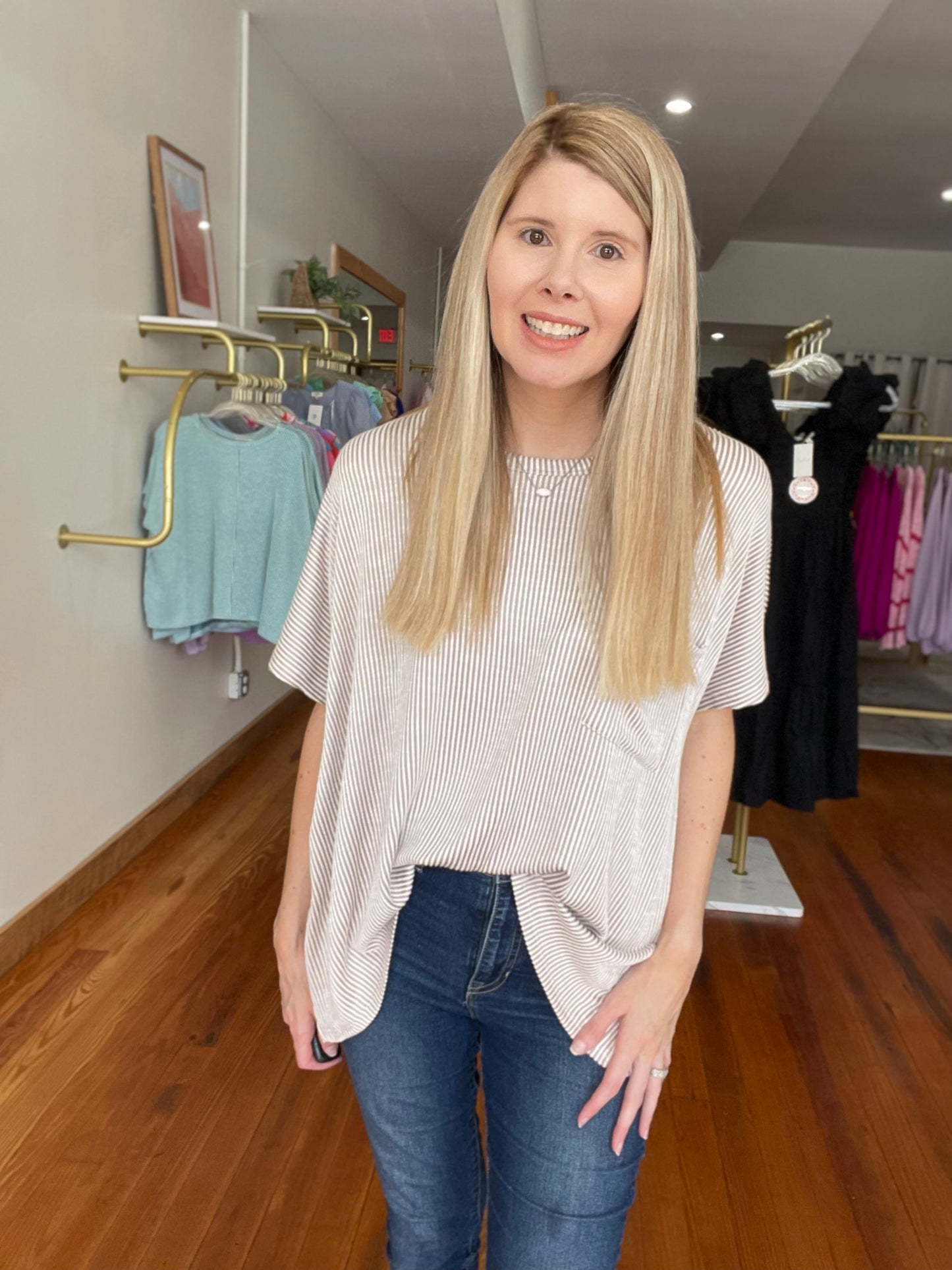 Moments That Make You Short Sleeve Ribbed Top (Latte)