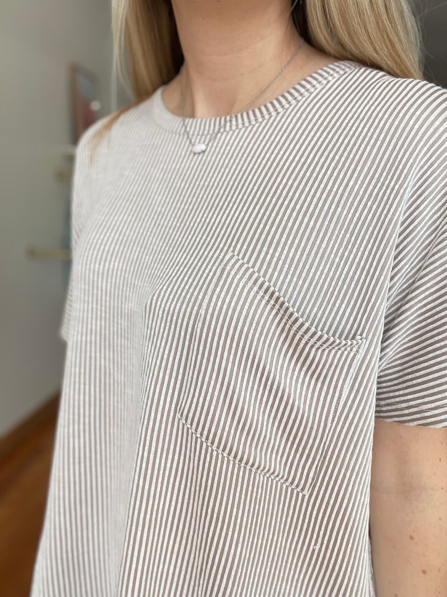 Moments That Make You Short Sleeve Ribbed Top (Latte)