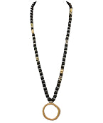 Circle Wood Beaded Necklace