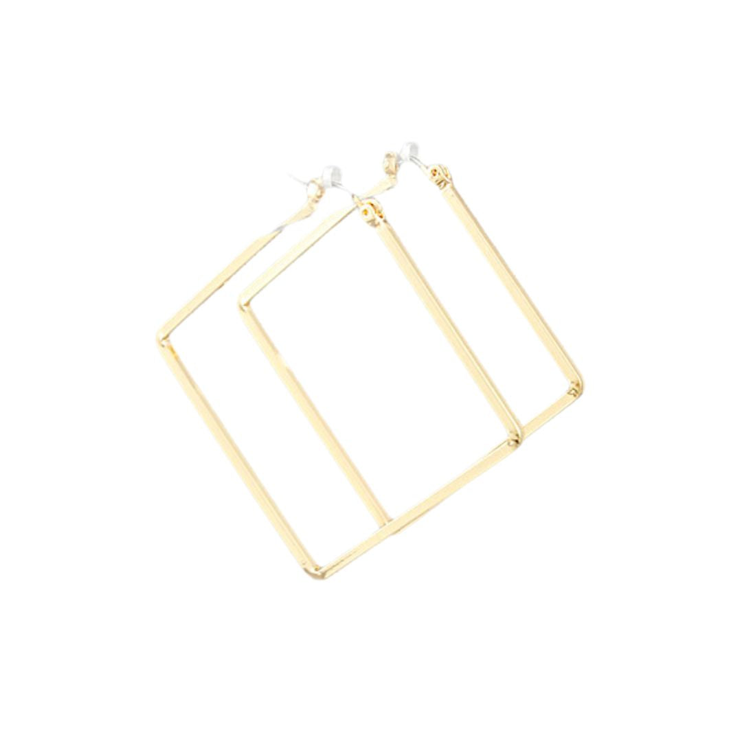 Square Hoops Gold