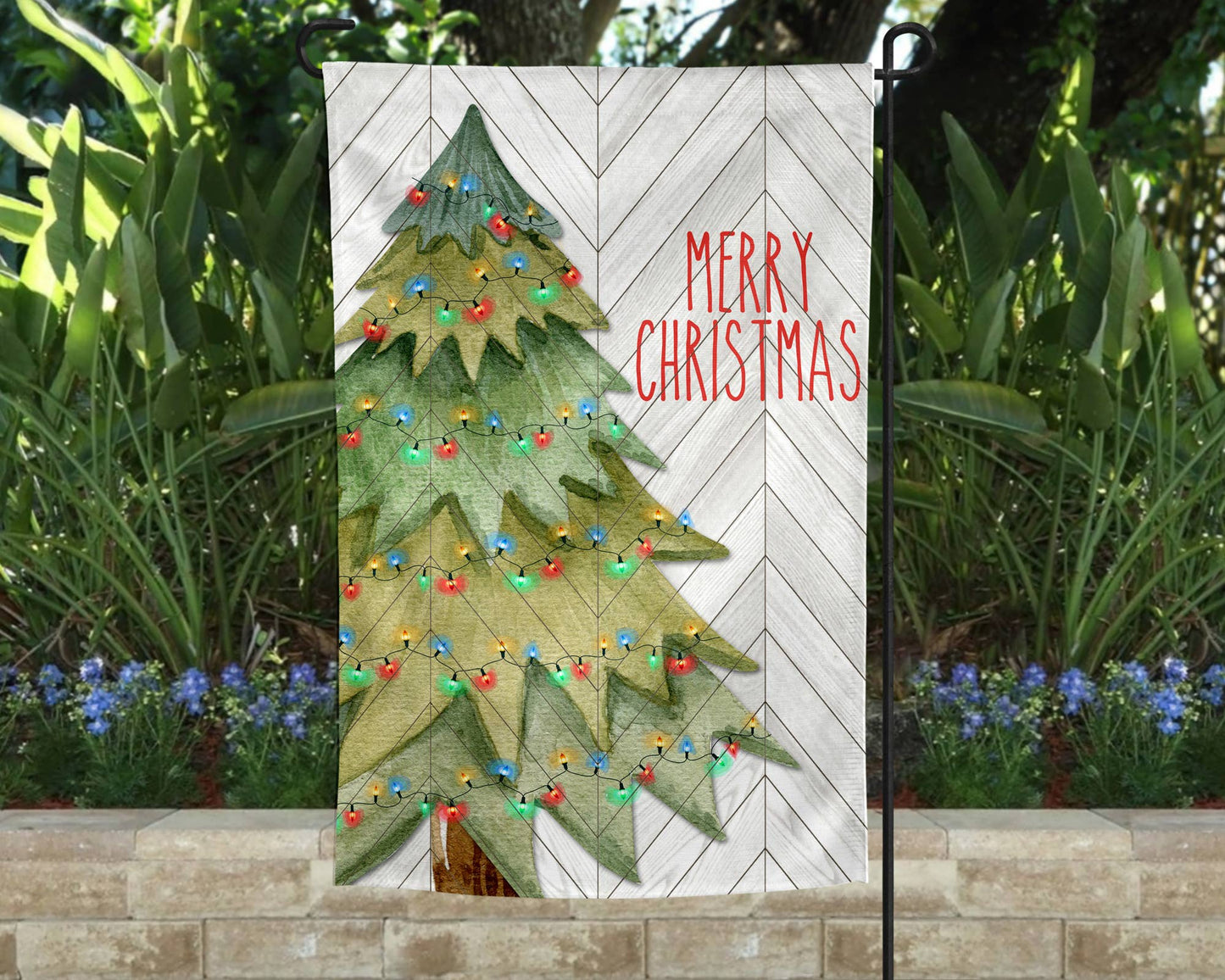 Merry Christmas Tree with Lights Decor