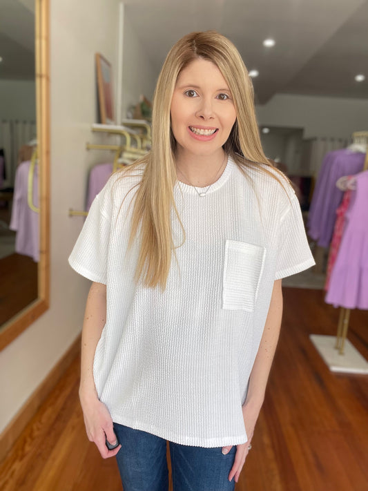 The Weekender Short Sleeve Top (White)