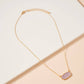 Lavender Druzy Stone Charm Short Necklace