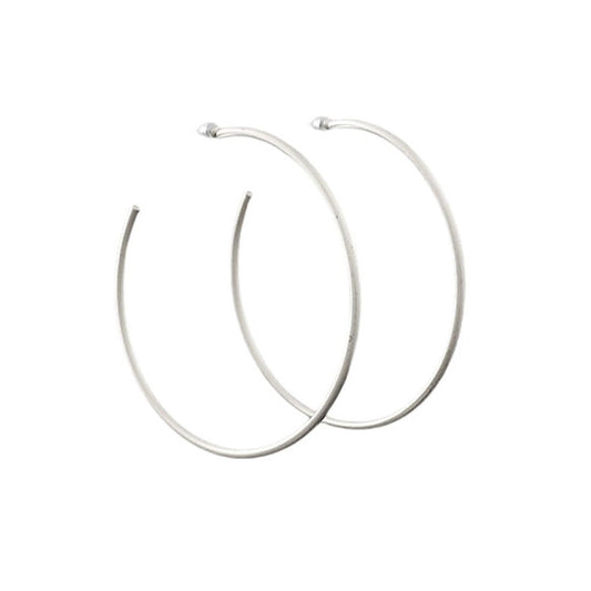 Matte Silver Hoops