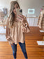 Live Laugh Love Work Top with V Neckline and Poet Sleeves