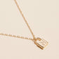 Assorted Golden Initial Lock Pendant Necklace