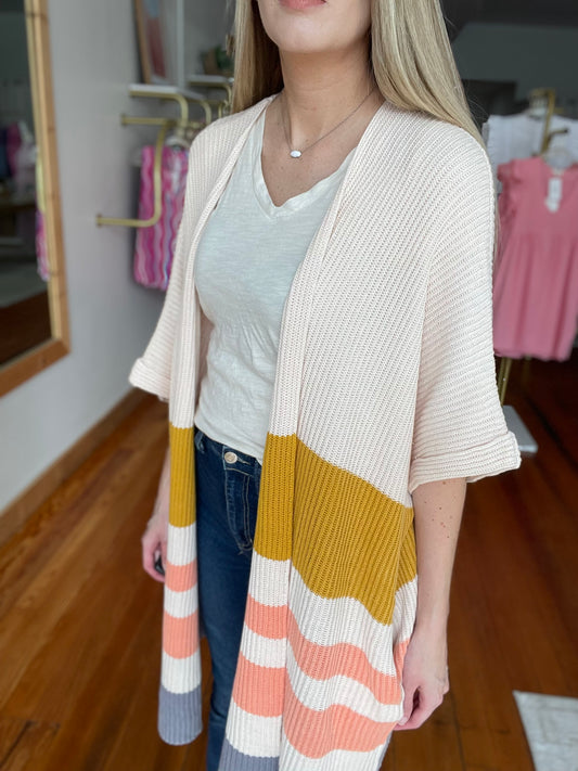 Coastal Tides Striped Cardigan for Summer Fashion