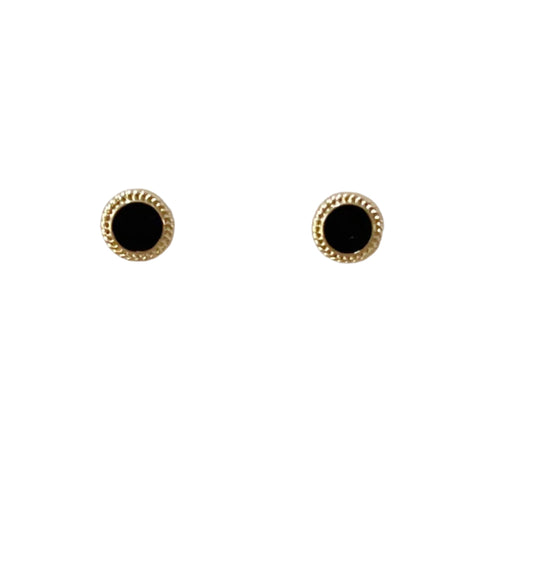 Elegant Onyx Studs with Crystal Accents and Faux Pearl Detail