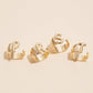 Bubble Design Initial Gold Plated Rings