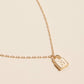 Assorted Golden Initial Lock Pendant Necklace
