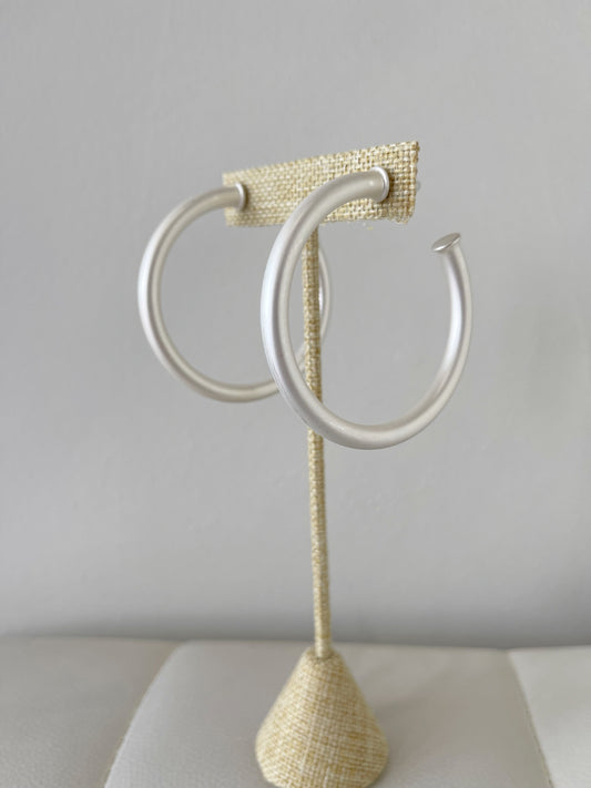 Silver Thick Hoops