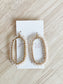Raffia & Bead Trim Hexagon Earrings