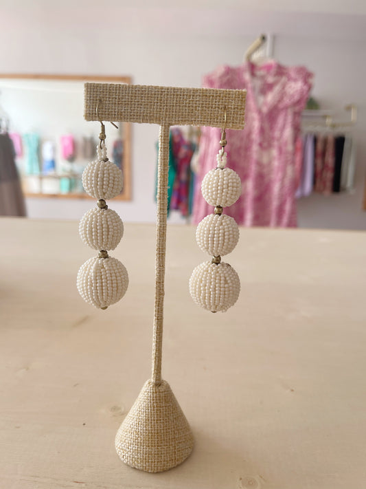 Meet Me At The Ball Earrings In White