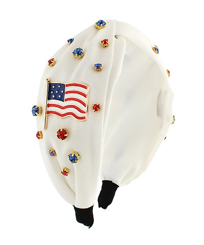 USA White Flag Headband