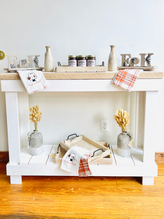 White Farmhouse Entryway Table