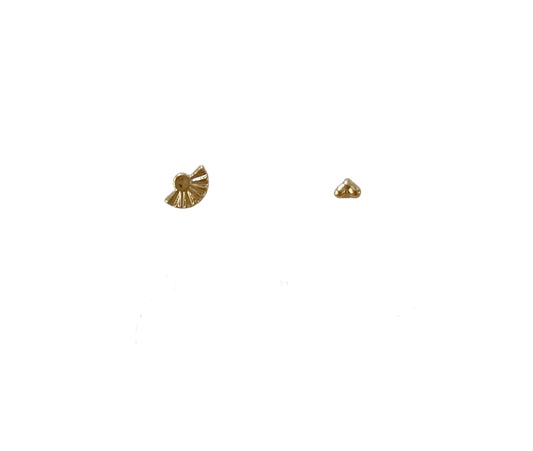 1 Heart, 1 Shell Studs