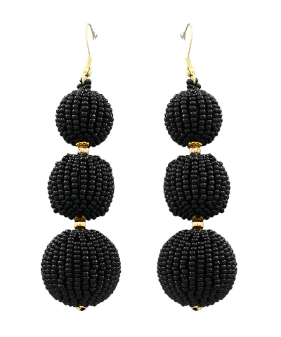 black beaded earrings