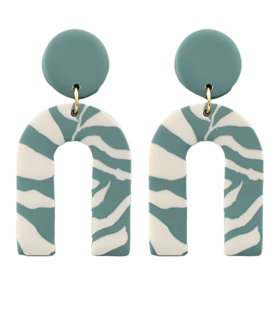 Clay Patterned Arch Earrings