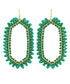 Raffia & Bead Trim Hexagon Earrings