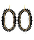 Raffia & Bead Trim Hexagon Earrings