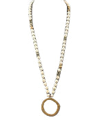 Circle Wood Beaded Necklace