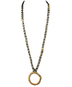 Circle Wood Beaded Necklace