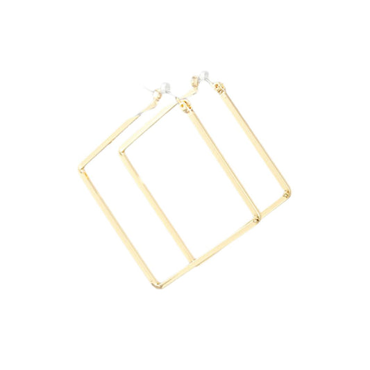 Square Hoops Gold
