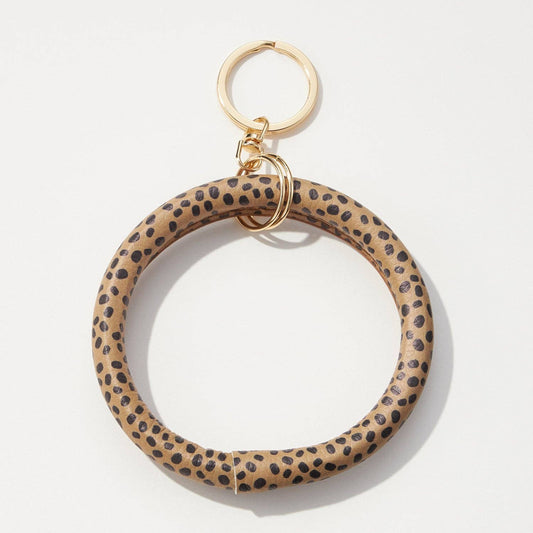 Animal Print Key Ring Bracelet (Brown)