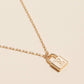 Assorted Golden Initial Lock Pendant Necklace