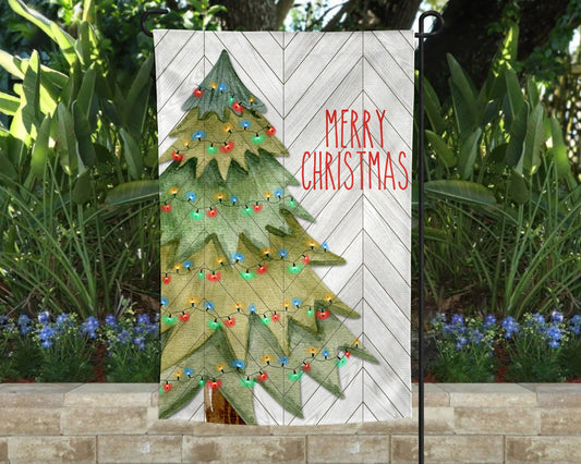 Merry Christmas Tree with Lights Decor